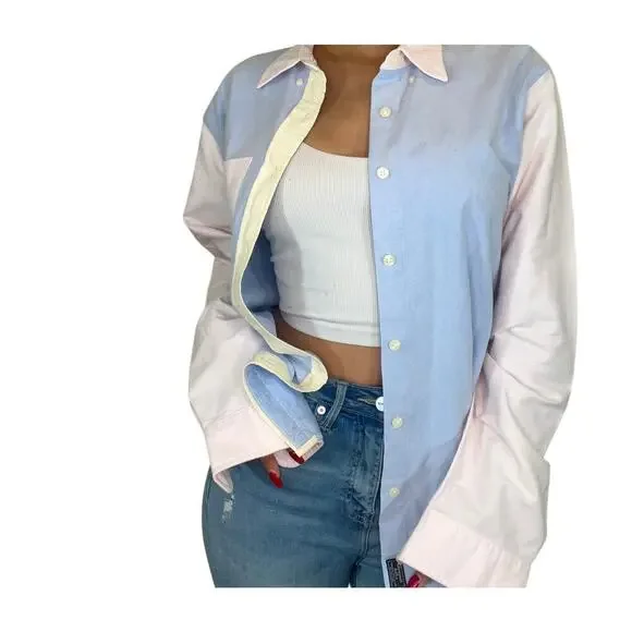 Abercrombie & Fitch Top Long Sleeve Colorblock Shirt Size L - Picture 6 of 7